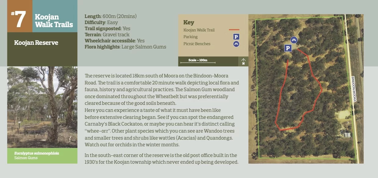 Map showing Koojan Reserve walking trail