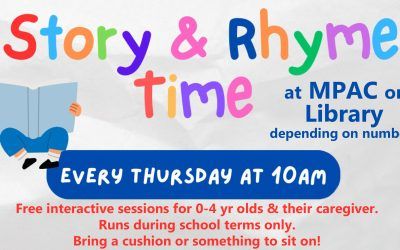 Story & Rhyme Time, on Thursdays (during school terms)